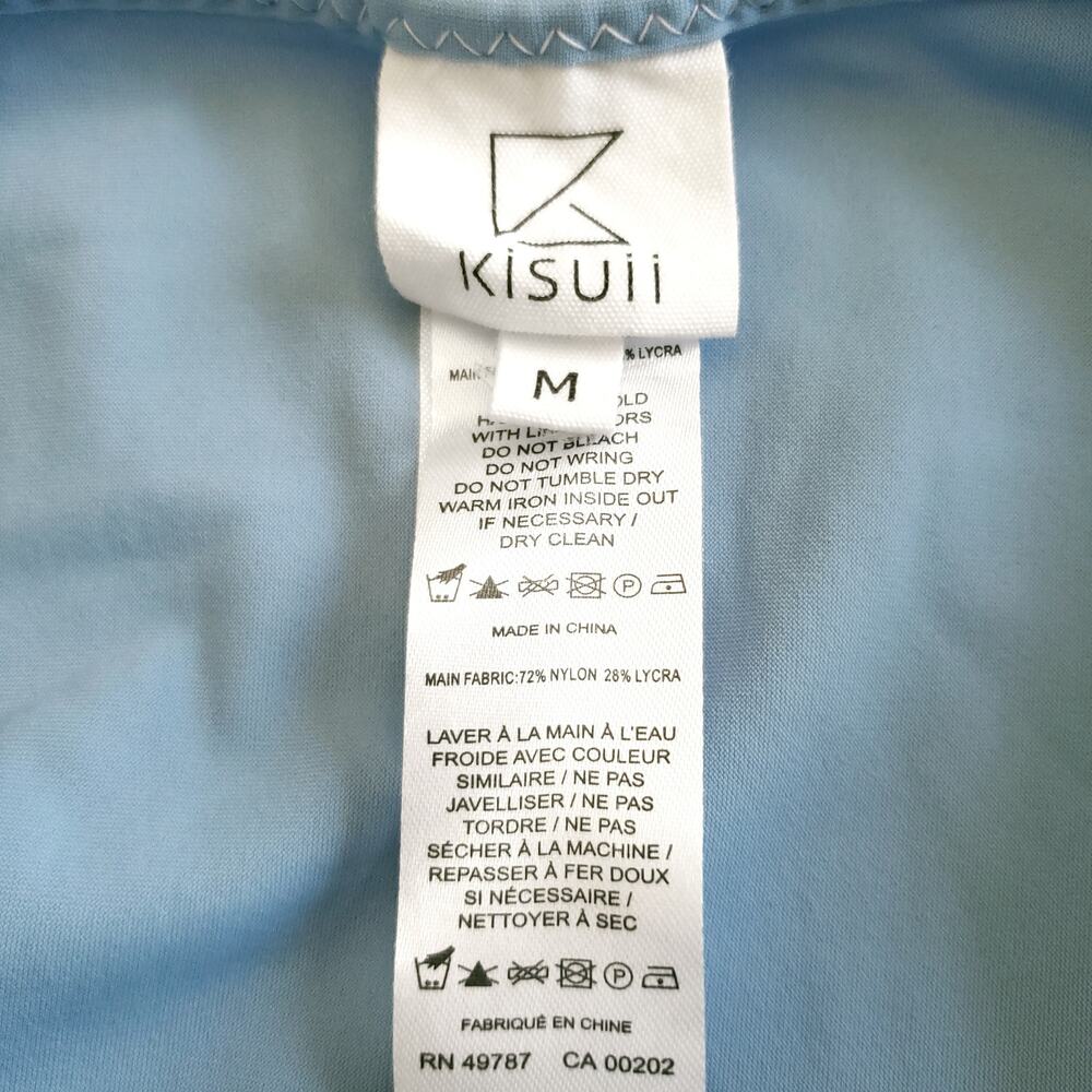 KISUII 2 pc pale blue swim set Aria bandeau top Skinny Tie Bikini bottoms Size M - Picture 9 of 10